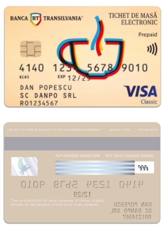 Romania BT Bank visa prepaid classic card